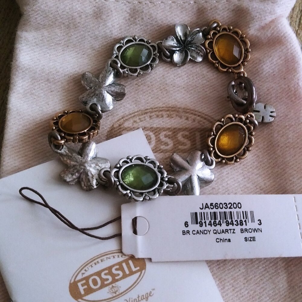 Fossil Candy Quartz (Brown) 7" Bracelet